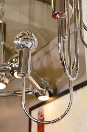 Gaetano Sciolari Style Chrome 5-Branch Chandelier (9735743930675)