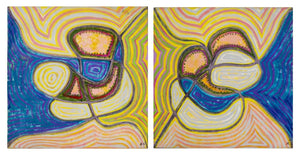 Kayo Lennar "Mr. & Mrs. Adam..." Oil on Canvas, Pair (8269111263539)
