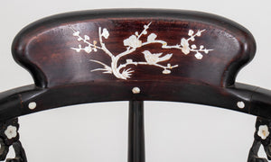 Chinese Export MOP Inlaid Ebonized Corner Chair (9741292929331)