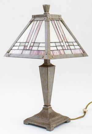 Art Deco Style Slag Glass Table Lamp (8950920577331)