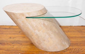 Karl Springer Tessellated Cantilevered Side Table (9322551312691)