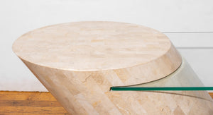 Karl Springer Tessellated Cantilevered Side Table (9322551312691)