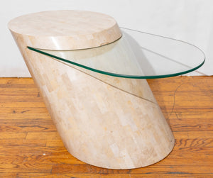 Karl Springer Tessellated Cantilevered Side Table (9322551312691)