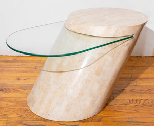Karl Springer Tessellated Cantilevered Side Table (9322551312691)