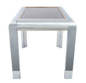 Milo Baughman Chrome & Gilt Brass Side Table (9689936593203)
