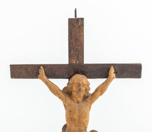 Spanish Colonial Christ Crucified Wood Sculpture (9547344019763)