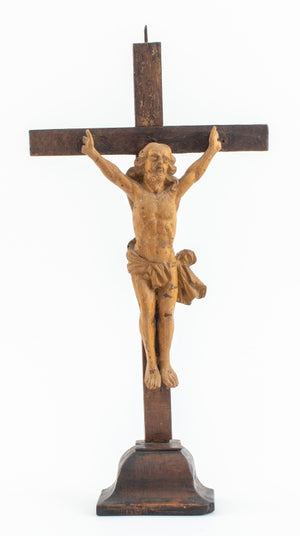 Spanish Colonial Christ Crucified Wood Sculpture (9547344019763)