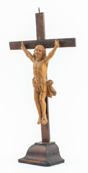 Spanish Colonial Christ Crucified Wood Sculpture (9547344019763)
