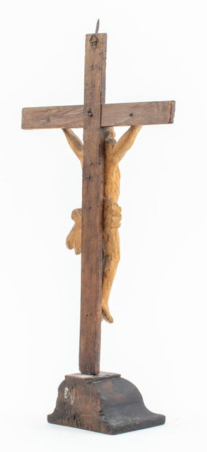 Spanish Colonial Christ Crucified Wood Sculpture (9547344019763)