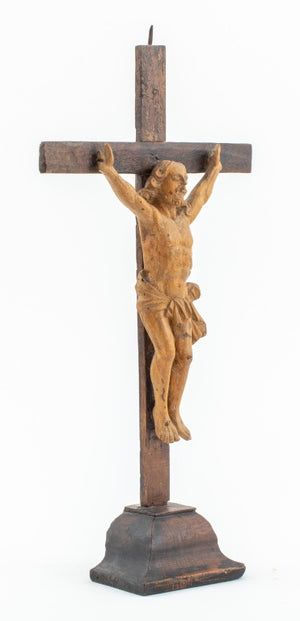 Spanish Colonial Christ Crucified Wood Sculpture (9547344019763)