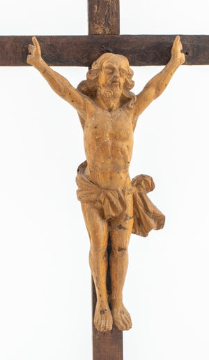Spanish Colonial Christ Crucified Wood Sculpture (9547344019763)