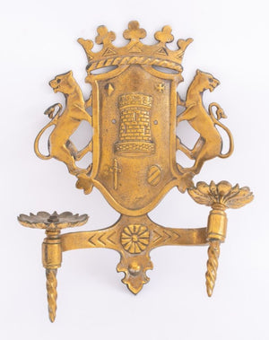 Spanish Style Heraldic Two Light Sconces, pair (8949412692275)