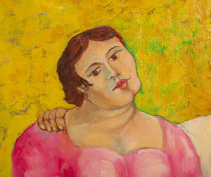 Caucasian School Man and Woman Oil on Canvas (8335545925939)