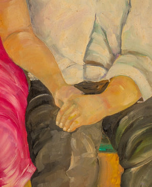 Caucasian School Man and Woman Oil on Canvas (8335545925939)