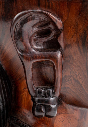African Ndaka Hardwood Carved Busts, Pair (8901356880179)