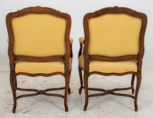 French Louis XV Style Upholstered Oak Armchair, 2 (8858517176627)