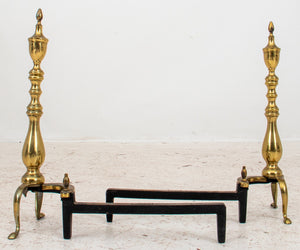 Federal Style Brass Andirons, Pair (8581902631219)