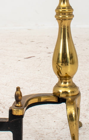 Federal Style Brass Andirons, Pair (8581902631219)
