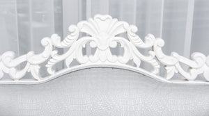 Baroque Revival White Faux Alligator Skin Armchair (8416370393395)
