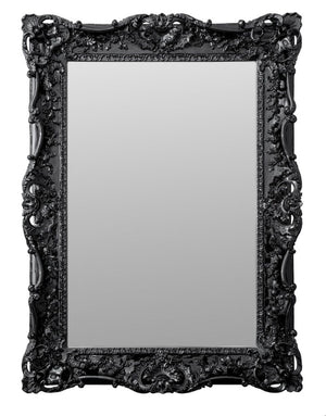 Rococo Revival Black Lacquered Mirror (9843810599219)