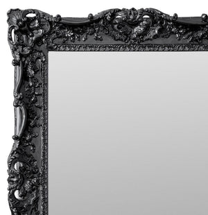 Rococo Revival Black Lacquered Mirror (9843810599219)
