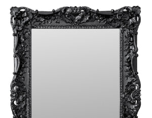 Rococo Revival Black Lacquered Mirror (9843810599219)