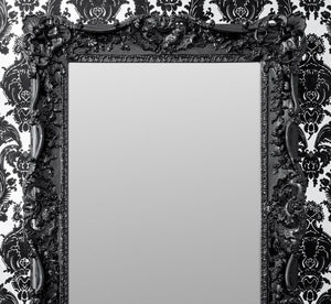 Rococo Revival Black Lacquered Mirror (9843810599219)