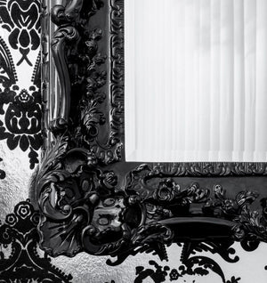 Rococo Revival Black Lacquered Mirror (9843810599219)