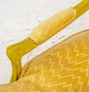 Louis XV Style Yellow Painted Upholstered Armchair (8311064625459)
