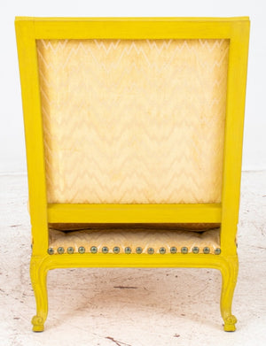 Louis XV Style Yellow Painted Upholstered Armchair (8311064625459)