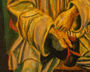 Mid-Century Modern Pierrot Clown Oil on Canvas (8297324511539)
