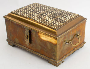 Indian Bone Inlaid Enameled Brass Casket (9655298818355)