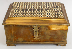 Indian Bone Inlaid Enameled Brass Casket (9655298818355)