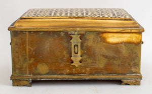 Indian Bone Inlaid Enameled Brass Casket (9655298818355)