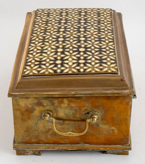 Indian Bone Inlaid Enameled Brass Casket (9655298818355)