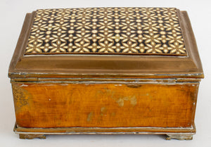 Indian Bone Inlaid Enameled Brass Casket (9655298818355)