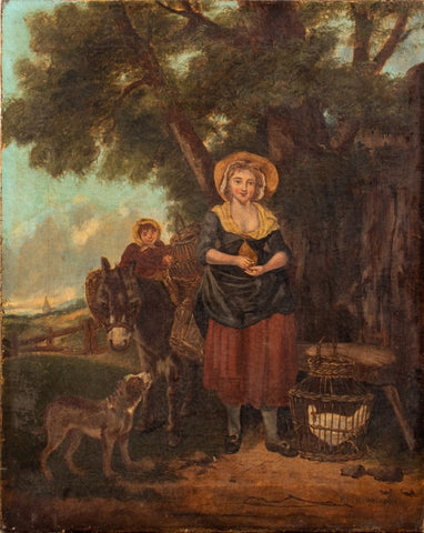 H.G. Kingsley Pastoral Oil on Canvas, 18th C.