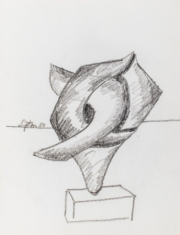 Seymour Lipton Sculpture Study Sketch, 1980
