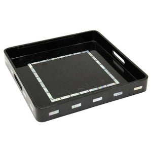 Post-Modern Black Lacquer Serving Tray (6880025575581)