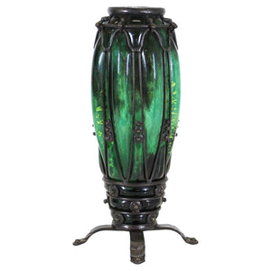 Majorelle & Daum French Art Deco Vase in Glass & Wrought Iron (6879847514269)