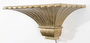 Midcentury Pair of Brass Fluted Sconces in the Manner of Chapman (6719614517405)