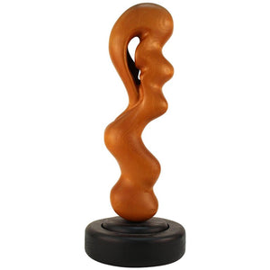 Abstract Modernist Wood Sculpture on Rotating Base (6719802114205)