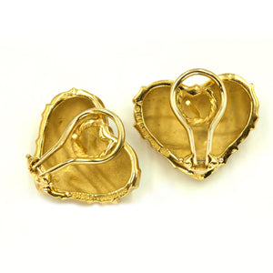 1990 Angela Cummings Heart Earrings in 18K yellow gold (7508893991069)