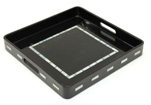 Post-Modern Black Lacquer Serving Tray (6880025575581)