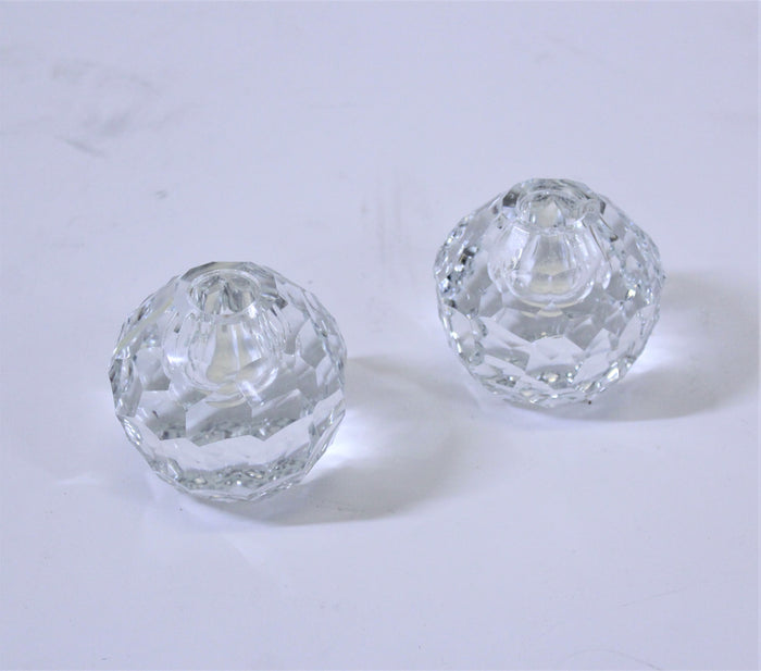 Pair of Glass Bulb Candle Holders