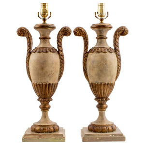 Italian Rococo Style Painted Table Lamps (6795364565149)