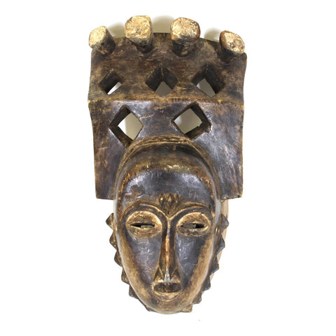 African Baule Tribal Portrait Mask 'Mblo'