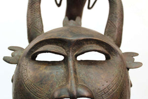 African Cameroon Tribal Bronze Mask (6719964283037)