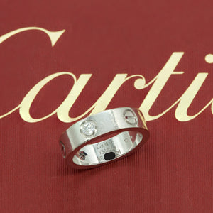 Cartier LOVE Ring in Gold with Diamonds Full View (6719958614173)