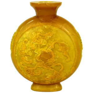 Chinese Peking Imperial Yellow Vase with High Relief Motif of Bats and Peaches (6719852773533)